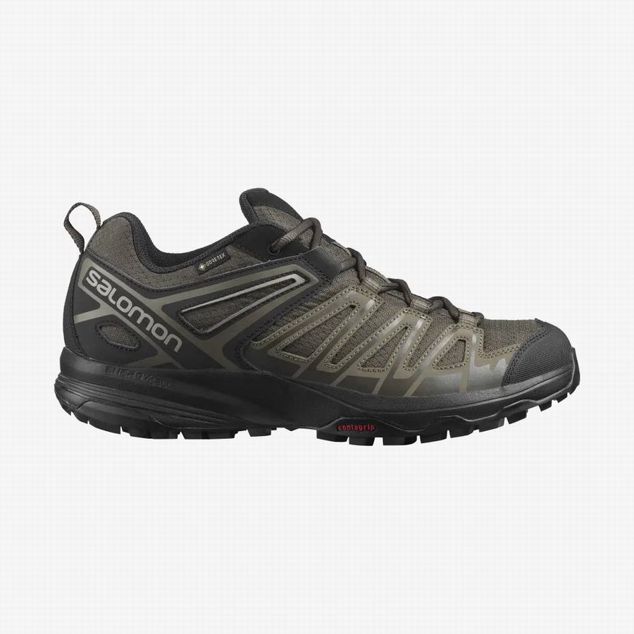 Salomon X Crest Gore-tex Férfi Túracipő Olivazöld (TIC5285MK)